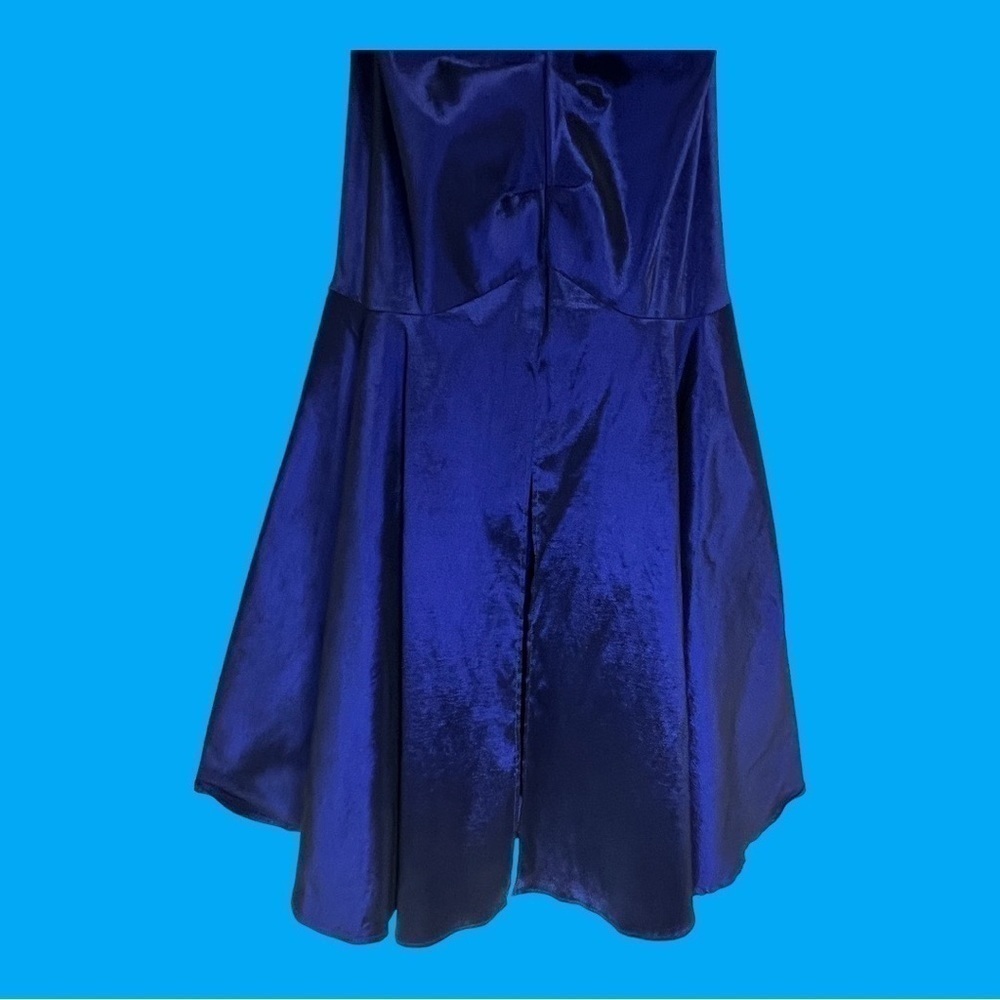 R&M Richard’s Royal Blue Mermaid Formal Gown with Sequin Neckline, Sz 14P - Picture 4 of 6